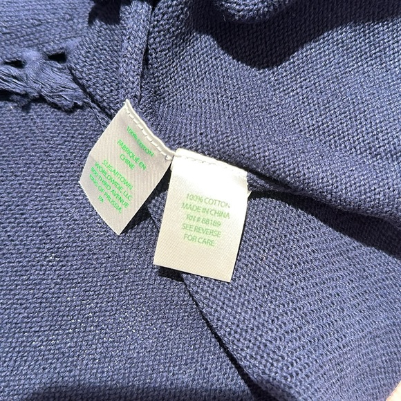 Lilly Pulitzer Girls Navy Fringe Sweater - size XL (12-14) - Picture 6 of 6